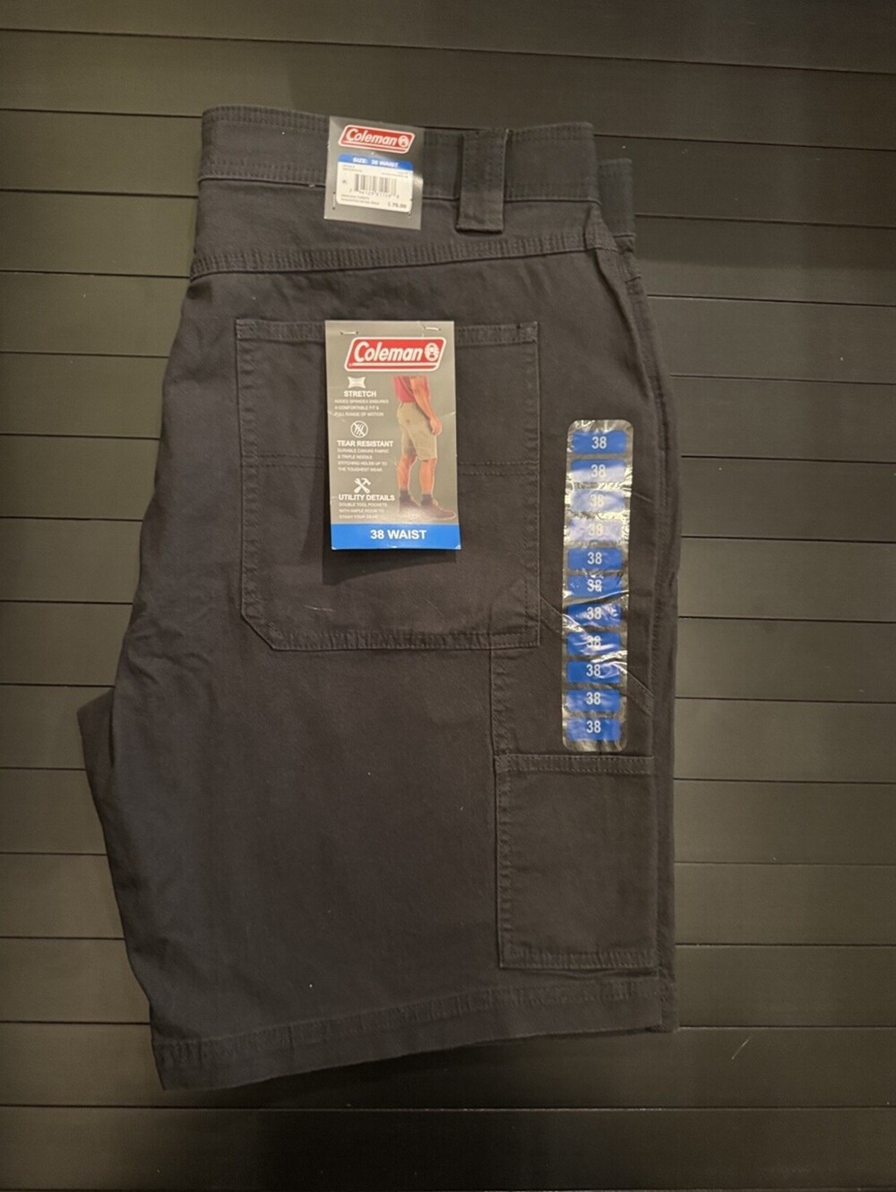 Coleman Men's grey Color Canvas Utility Work Shorts Size 38
